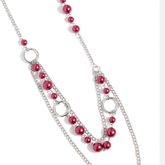 Radiate Royalty with Our Red Princess Gemstone Earring and Necklace Set - Picture 4 of 4